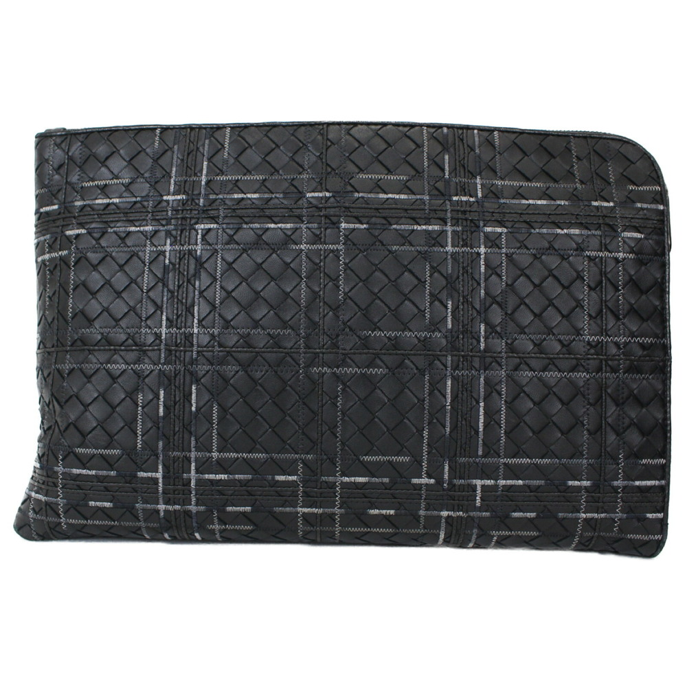 Bottega Veneta Nappa Atlas Document Case Leather Black Grey